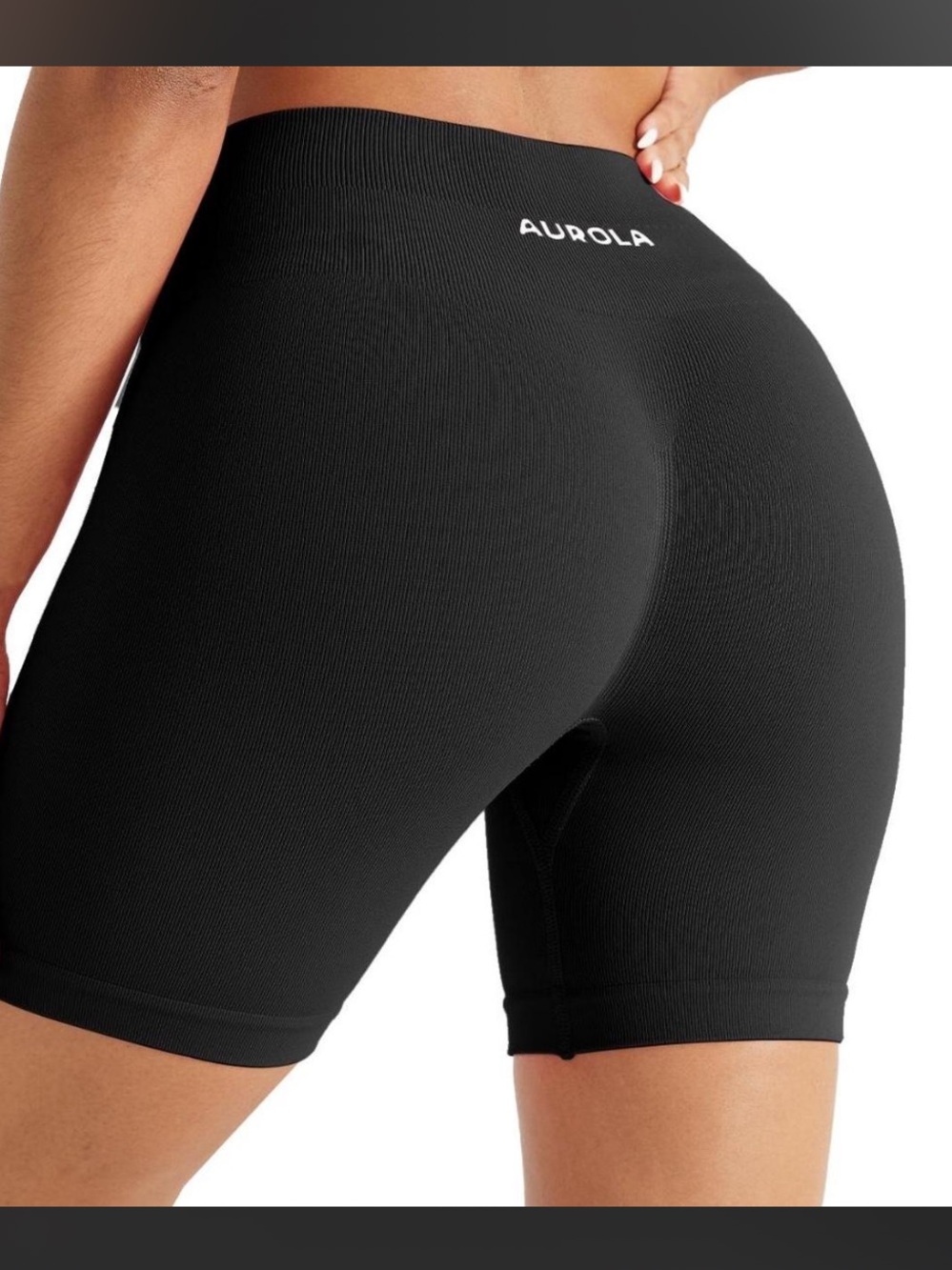 Aurola Women's High-Waist Black Seamless Bike Shorts